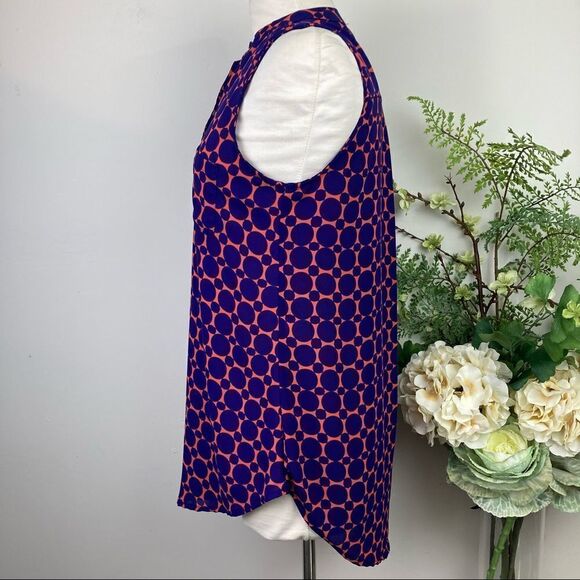 PAPERMOON blouse | purple orange | size small | sleeveless | stitch fix - Picture 8 of 11